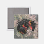 Fall Friesian Horse Magnet (Vorderseite/Rückseite)