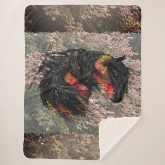 Fall Friesian Horse Sherpadecke (Vorderseite)