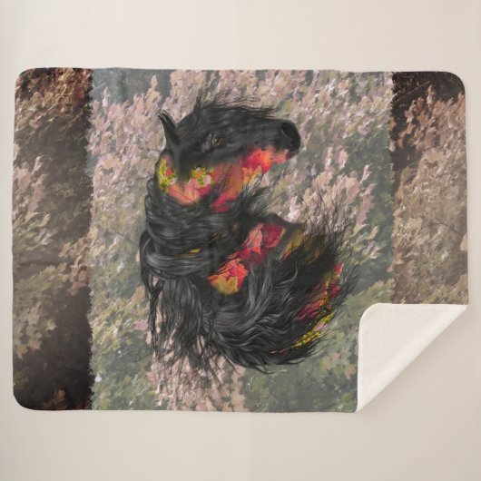 Fall Friesian Horse Sherpadecke (Vorderseite (Horizontal))