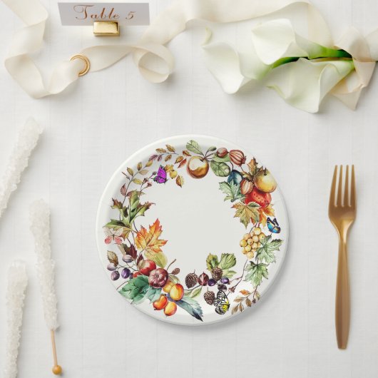 Fall Frucht- und Schmetterlingsdruckpapier-Teller Pappteller (Hochzeit)