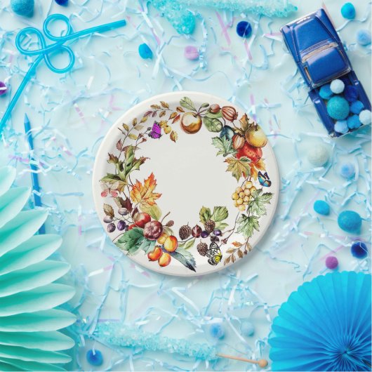 Fall Frucht- und Schmetterlingsdruckpapier-Teller Pappteller (Party)