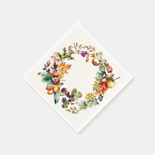 Fall Frucht- und Schmetterlingspapier Serviette (Ecke)