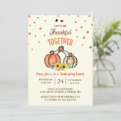 Fall Fumpkin Erntedankfest Abendessen Party Einlad Einladung (Stehend Vorderseite)