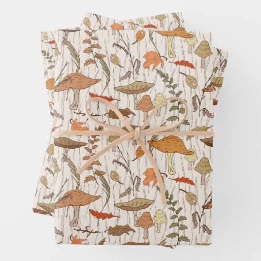 Fall Fungi und Blätter - nahtloses Muster. (Beispiel)