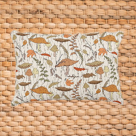 Fall Fungi und Blätter - nahtloses Muster. Dekokissen