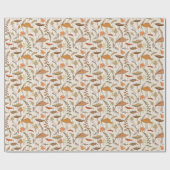 Fall Fungi und Blätter - nahtloses Muster. Geschenkpapier (Flach)