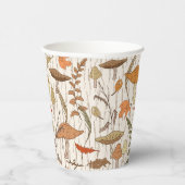 Fall Fungi und Blätter - nahtloses Muster. Pappbecher (Rechts)