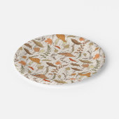 Fall Fungi und Blätter - nahtloses Muster. Pappteller (Schrägansicht)