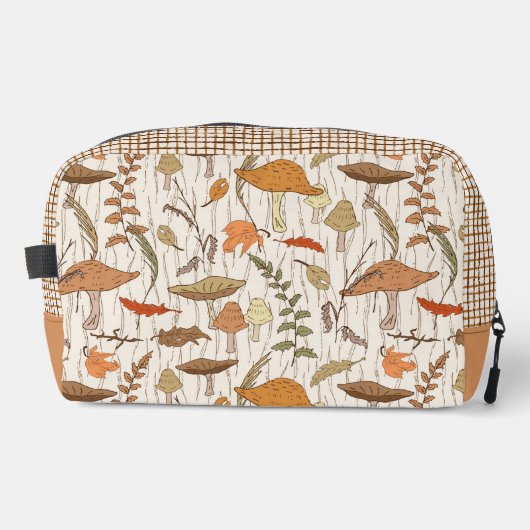 Fall Fungi und Blätter - nahtloses Muster. Waschbeutel (Vorderseite)