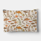 Fall Fungi und Blätter - nahtloses Muster. Zubehörtasche (Rückseite)