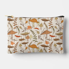Fall Fungi und Blätter - nahtloses Muster. Zubehörtasche