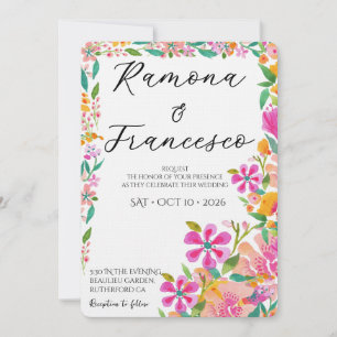 Fall Für Dich Aquarell Florale Hochzeits Einladung