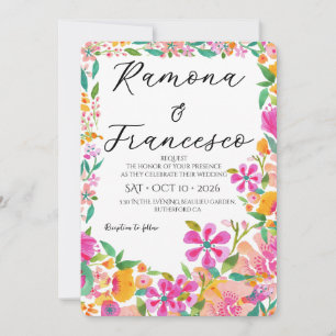 Fall Für Dich Aquarell Florale Hochzeitseinladung Einladung