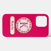 Fall für hübsches Monogram K Floral Case-Mate iPho iPhone Hülle (Rückseite (Horizontal))