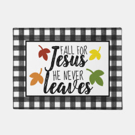 Fall für Jesus Black Buffalo Karierten Bauernhof T Fußmatte