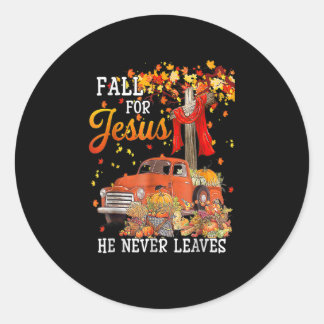 Fall für Jesus, er Verlasse nie Jesus Christi über Runder Aufkleber