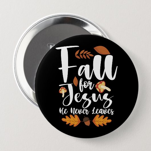 Fall für Jesus, er verlässt das Erntedankfest Chri Button (Vorne & Hinten)