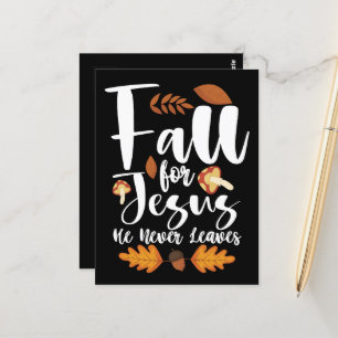 Fall für Jesus, er verlässt das Erntedankfest Chri Postkarte