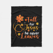 Fall für Jesus er Verlasst nie Blätter Herbst Chri Fleecedecke (Vorderseite)