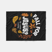 Fall für Jesus er Verlasst nie Blätter Herbst Chri Fleecedecke (Vorderseite (Horizontal))