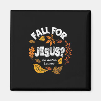 Fall Für Jesus Er Verlässt Nie Blätter Herbst Chri Magnet