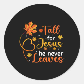 Fall für Jesus er Verlasst nie Blätter Herbst Chri Runder Aufkleber