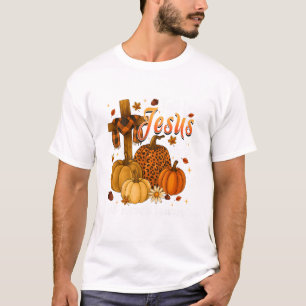 Fall Für Jesus Er Verlässt Nie Blätter Herbst Chri T-Shirt