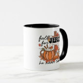 Fall für Jesus, er Verlasst nie, Christlicher Fall Tasse (VorderseiteRechts)