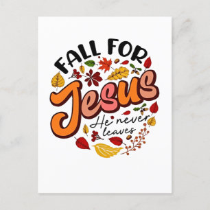 Fall für Jesus, er Verlasst nie Erntedank fallen Ankündigungspostkarte