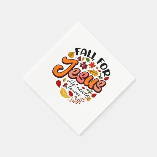 Fall für Jesus, er Verlasst nie Erntedank fallen Serviette (Ecke)