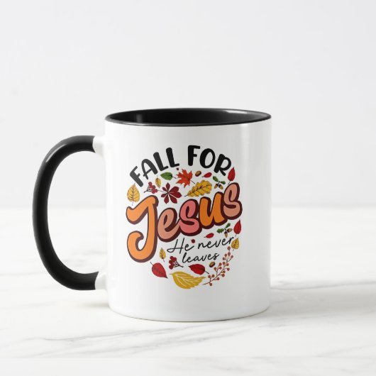 Fall für Jesus, er Verlasst nie Erntedank fallen Tasse (Links)