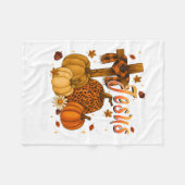 Fall Für Jesus Er Verlässt Niemals Blätter Herbst  Fleecedecke (Vorderseite (Horizontal))