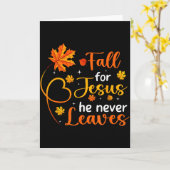 Fall Für Jesus Er Verlässt Niemals Blätter Herbst  Karte (Gelbe Blume)