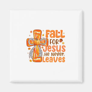 Fall Für Jesus Er Verlässt Niemals Kürbis Herbst A Magnet