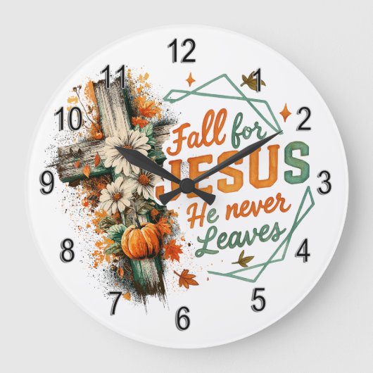 Fall für Jesus... Große Wanduhr (Vorderseite)