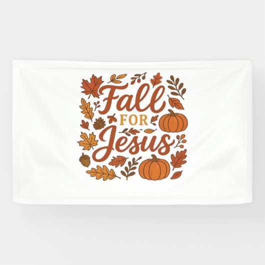 Fall für Jesus Herbst Pumpkin Christliche Glaubens Banner (Horizontal)