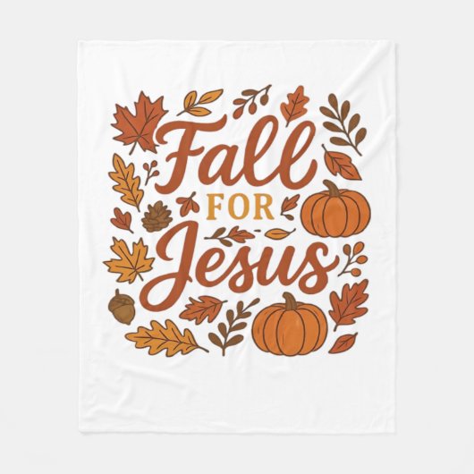 Fall für Jesus Herbst Pumpkin Christliche Glaubens Fleecedecke (Vorderseite)
