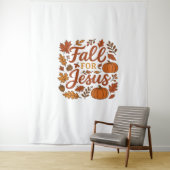 Fall für Jesus Herbst Pumpkin Christliche Glaubens Wandteppich (Beispiel)