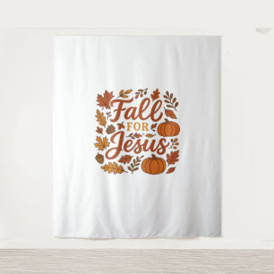 Fall für Jesus Herbst Pumpkin Christliche Glaubens Wandteppich