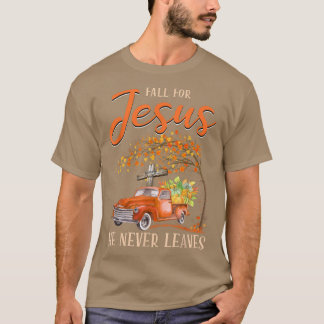 Fall für Jesus Religious Cross Pumpkin Truck Autum T-Shirt