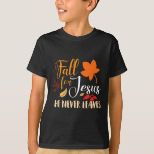 Fall für Jesus Verlasse er nie Christlich den Herb T-Shirt