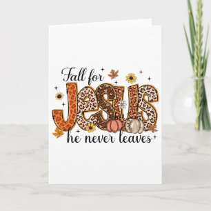 Fall für Jesus, Verlasse er nie Christlichen Thank Karte