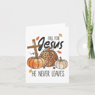 Fall für Jesus, Verlasse er nie Christlichen Thank Karte