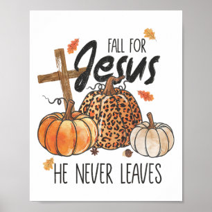 Fall für Jesus, Verlasse er nie Christlichen Thank Poster