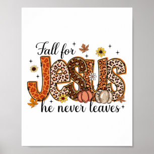 Fall für Jesus, Verlasse er nie Christlichen Thank Poster