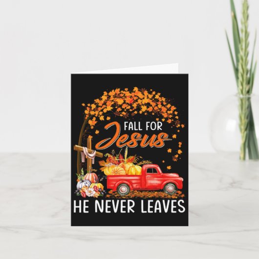 Fall für Jesus, Verlasse er nie Erntedank Party Karte (Vorderseite)