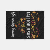 Fall für Jesus Verlasse er nie Herbst Christlich 1 Fleecedecke (Vorderseite (Horizontal))