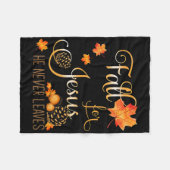 Fall für Jesus Verlasse er nie Herbst Christlich P Fleecedecke (Vorderseite (Horizontal))