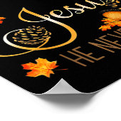 Fall für Jesus Verlasse er nie Herbst Christlich P Poster (Ecke)
