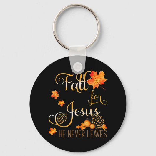 Fall für Jesus Verlasse er nie Herbst Christlich P Schlüsselanhänger (Vorderseite)